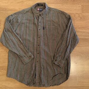 Vintage Chaps Ralph Lauren Men's Shirt XL Twill Multicolor Plaid‎ Button Down